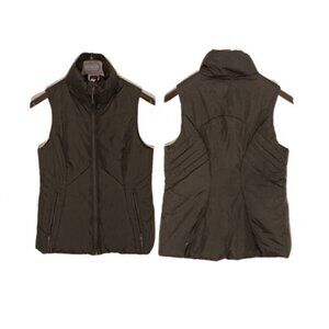 🤩Womens Puffer Vest Sz S Champion Cute Black Full Zip  two front zip pockets